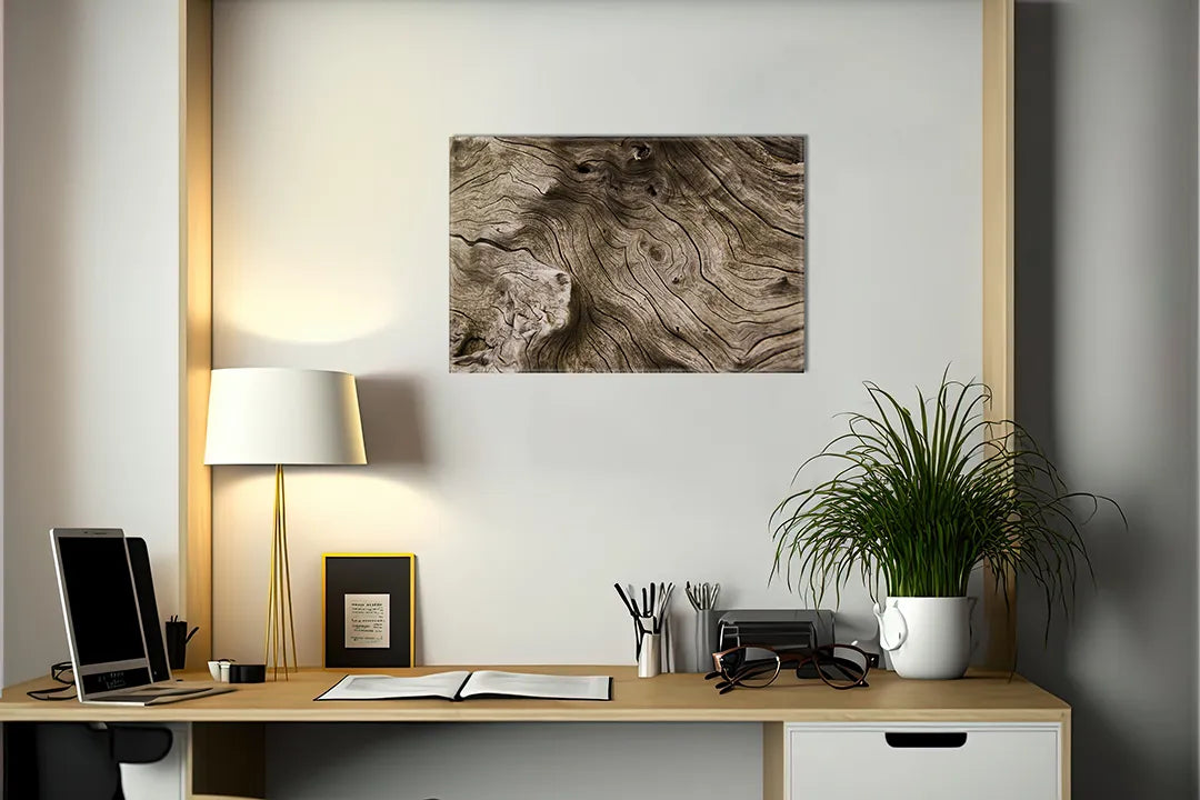 Kurkborden op canvas met verweerde boomstamstructuur – formaat 140 × 100 cm