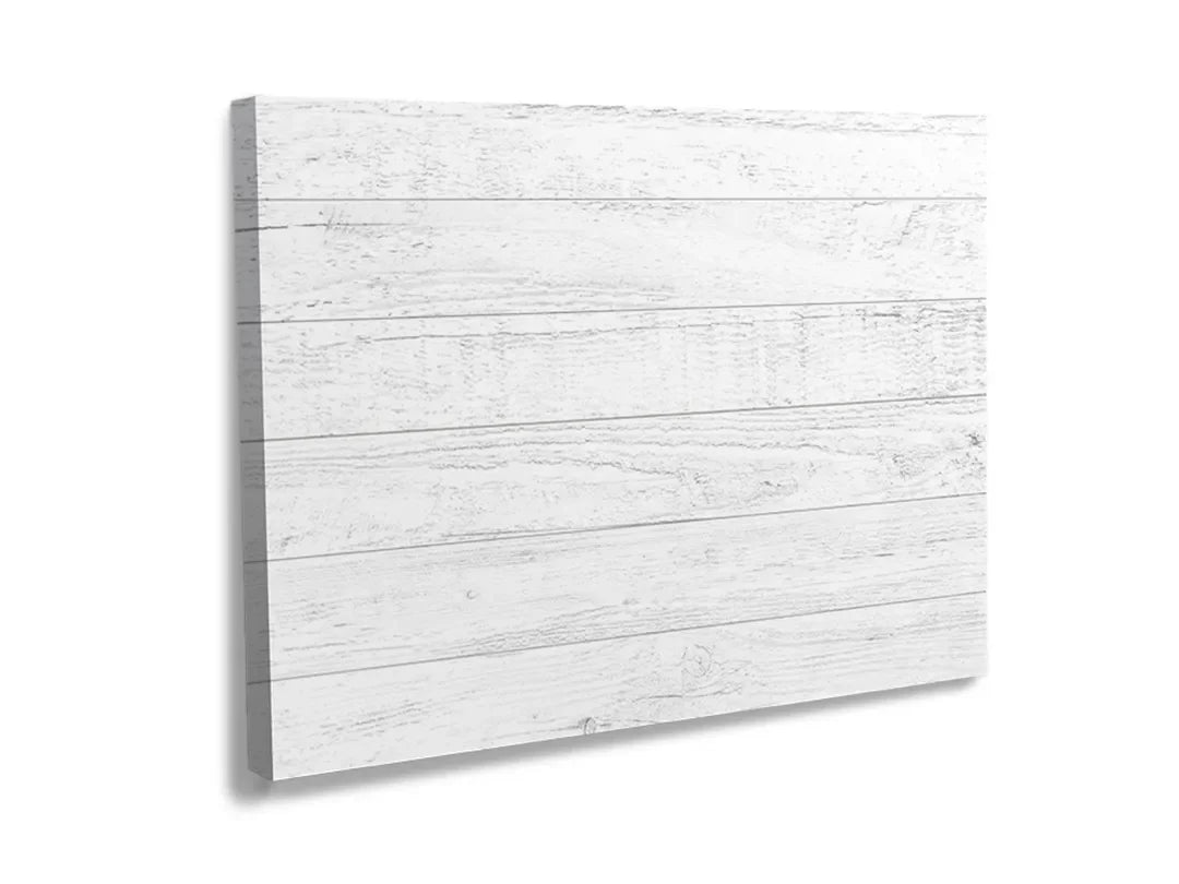 Kurkborden op canvas met wit houten plankenpatroon – formaat 120 × 80 cm