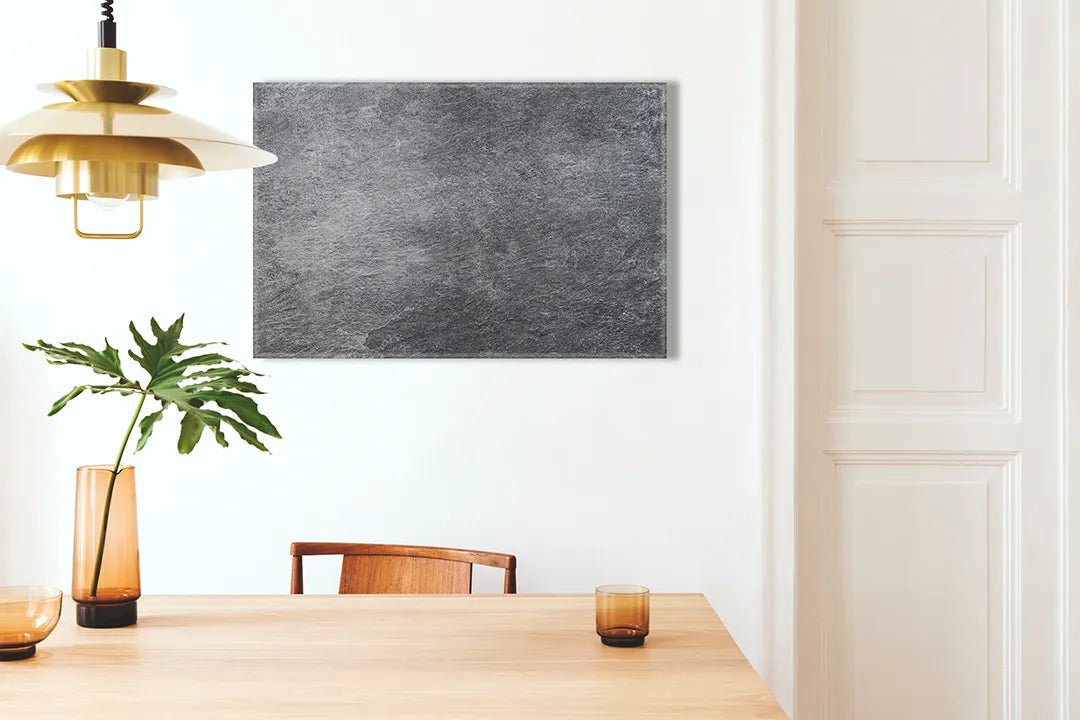 Kurkborden op canvas met donkergrijze betonstructuur – formaat 100 × 70 cm