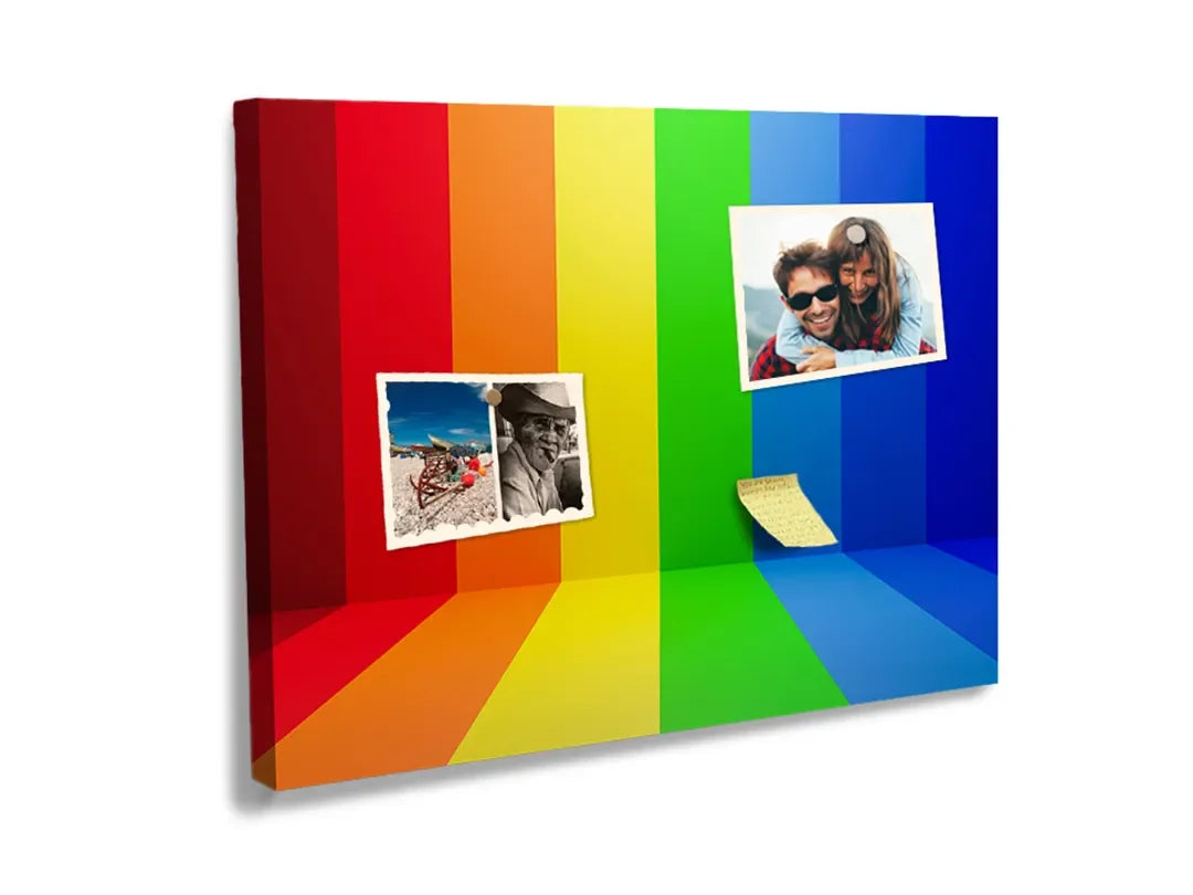 Kurkborden op canvas met regenboogtunnel in felle kleuren – formaat 60 × 40 cm