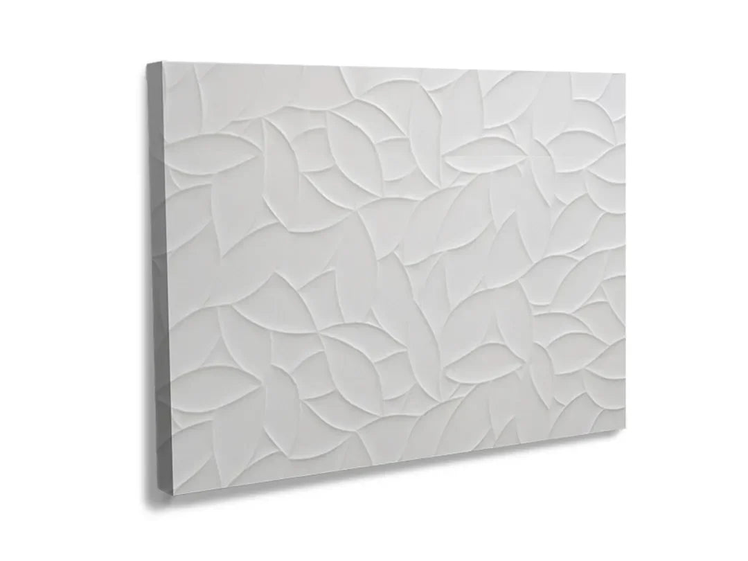 Kurkborden op canvas met wit driedimensionaal golfpatroon – formaat 120 × 80 cm