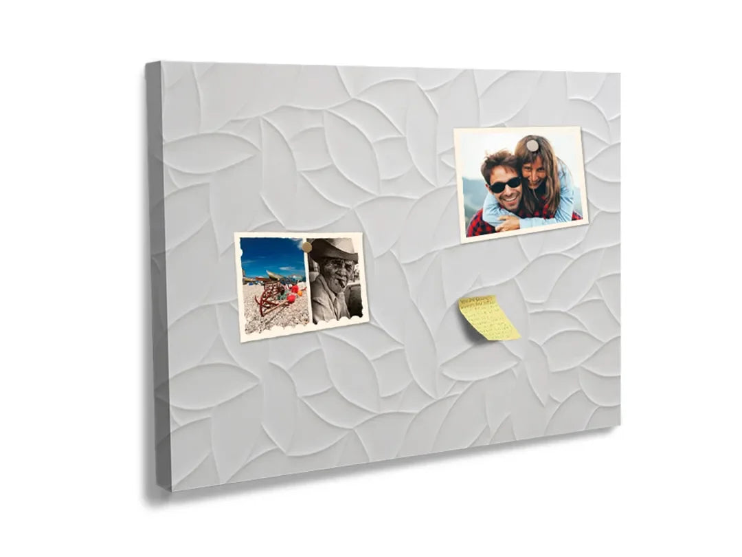 Kurkborden op canvas met wit driedimensionaal golfpatroon – formaat 60 × 40 cm