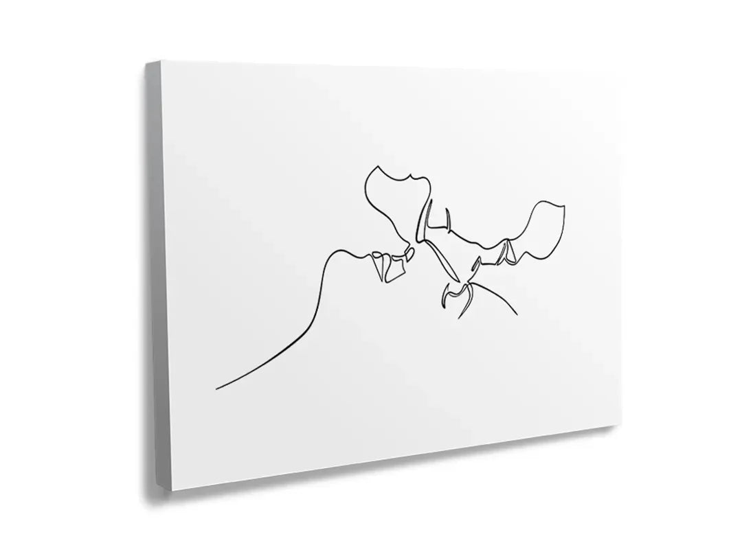 Kurkborden op canvas met minimalistische lijntekening van handen – formaat 120 × 80 cm
