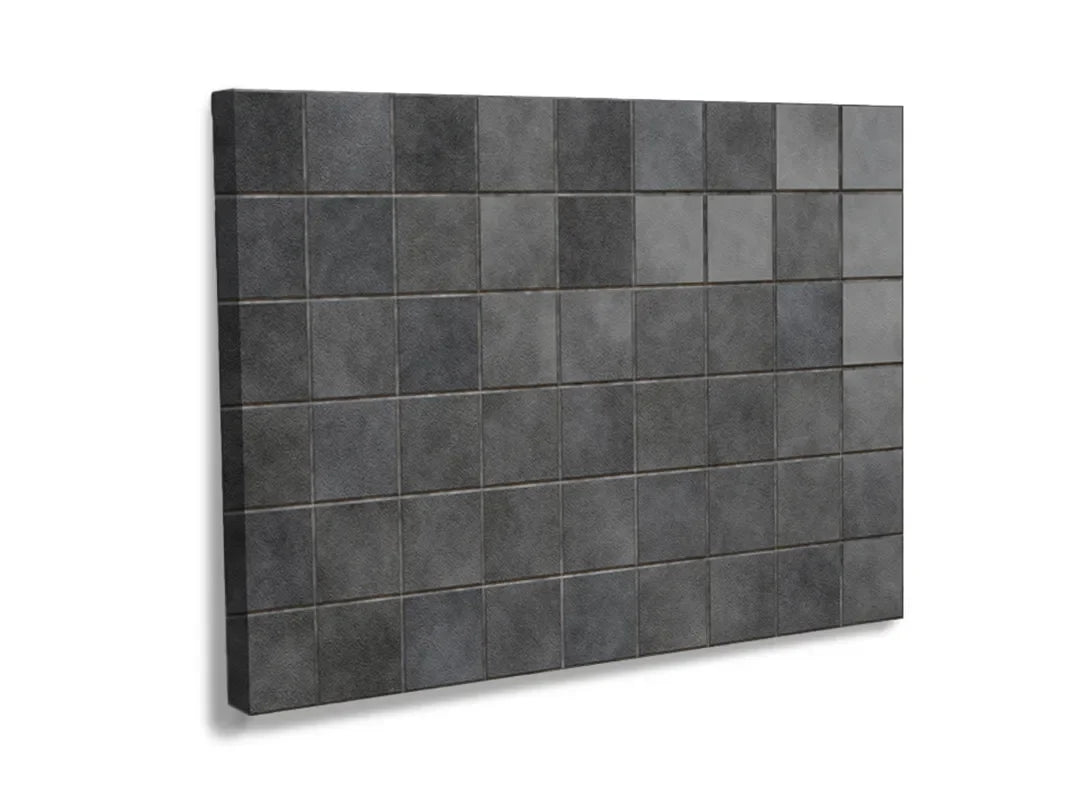 Kurkborden op canvas met donkere vierkante tegelstructuur – formaat 120 × 80 cm