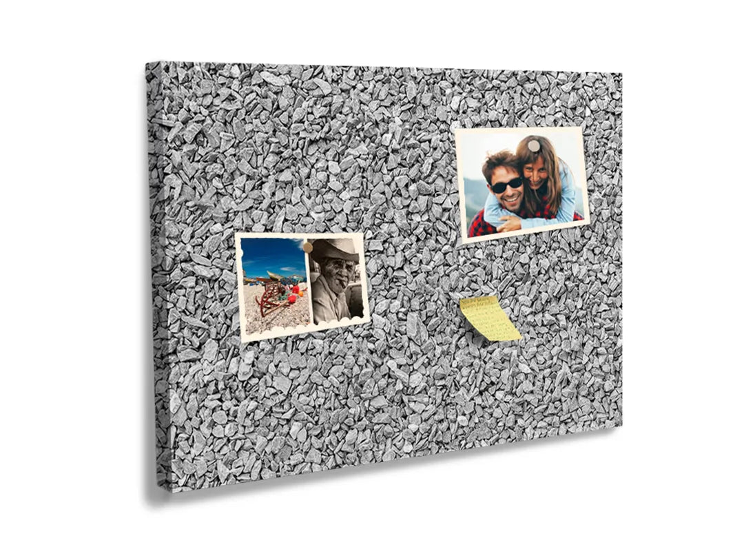 Kurkborden op canvas met grijze korrelige materiaalstructuur – formaat 60 × 40 cm