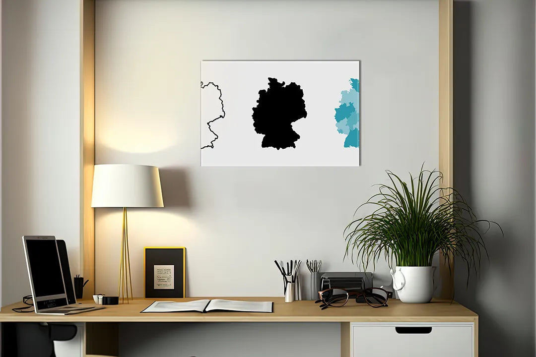 Kurkborden op canvas met kaart van duitsland en buurlanden – formaat 140 × 100 cm