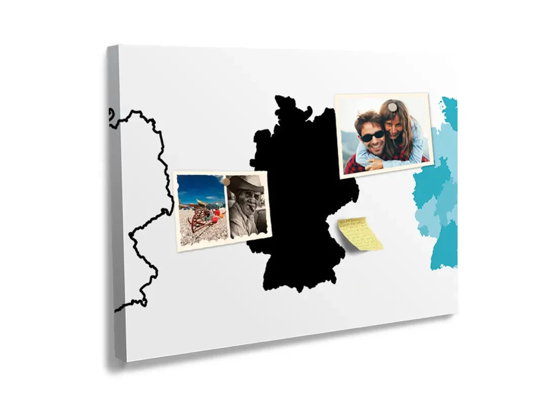 Kurkborden op canvas met kaart van duitsland en buurlanden – formaat 60 × 40 cm