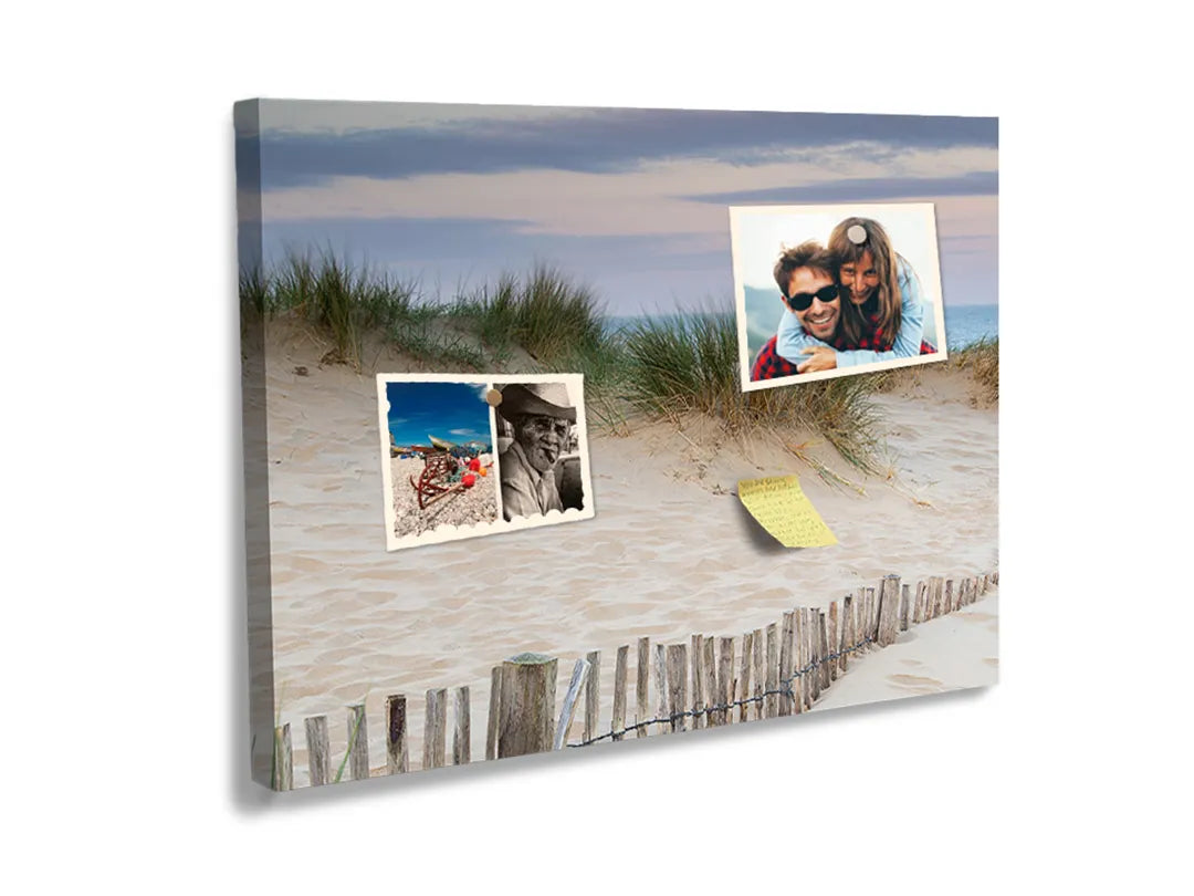 Kurkborden op canvas met duinen en rustig strand – formaat 60 × 40 cm