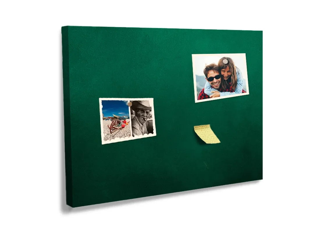 Kurkborden op canvas met donkergroene fluweelstructuur – formaat 60 × 40 cm