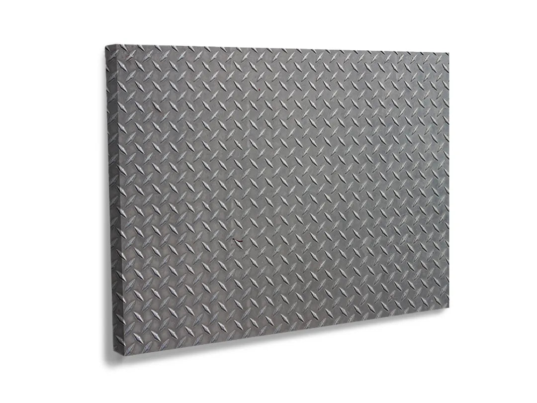 Kurkborden op canvas met metalen traanplaat structuur – formaat 120 × 80 cm