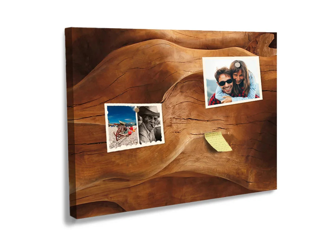 Kurkborden op canvas met golvend hout in warme bruintinten – formaat 60 × 40 cm