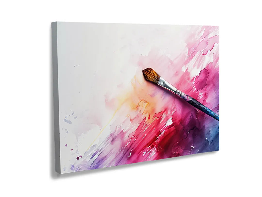 Kurkborden op canvas met verfkwast met roze aquarelstreken – formaat 120 × 80 cm