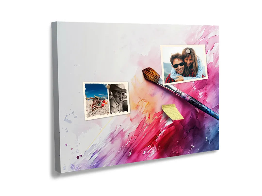 Kurkborden op canvas met verfkwast met roze aquarelstreken – formaat 60 × 40 cm