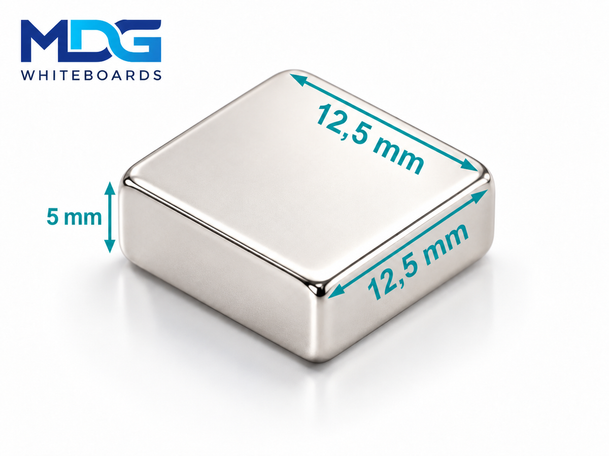 MDG Cube Neodymium Magneten 12,5 × 12,5 × 5 mm | N38– 5 stuks