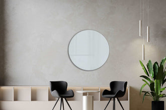 Whiteboard Glas Rond Silver Mist