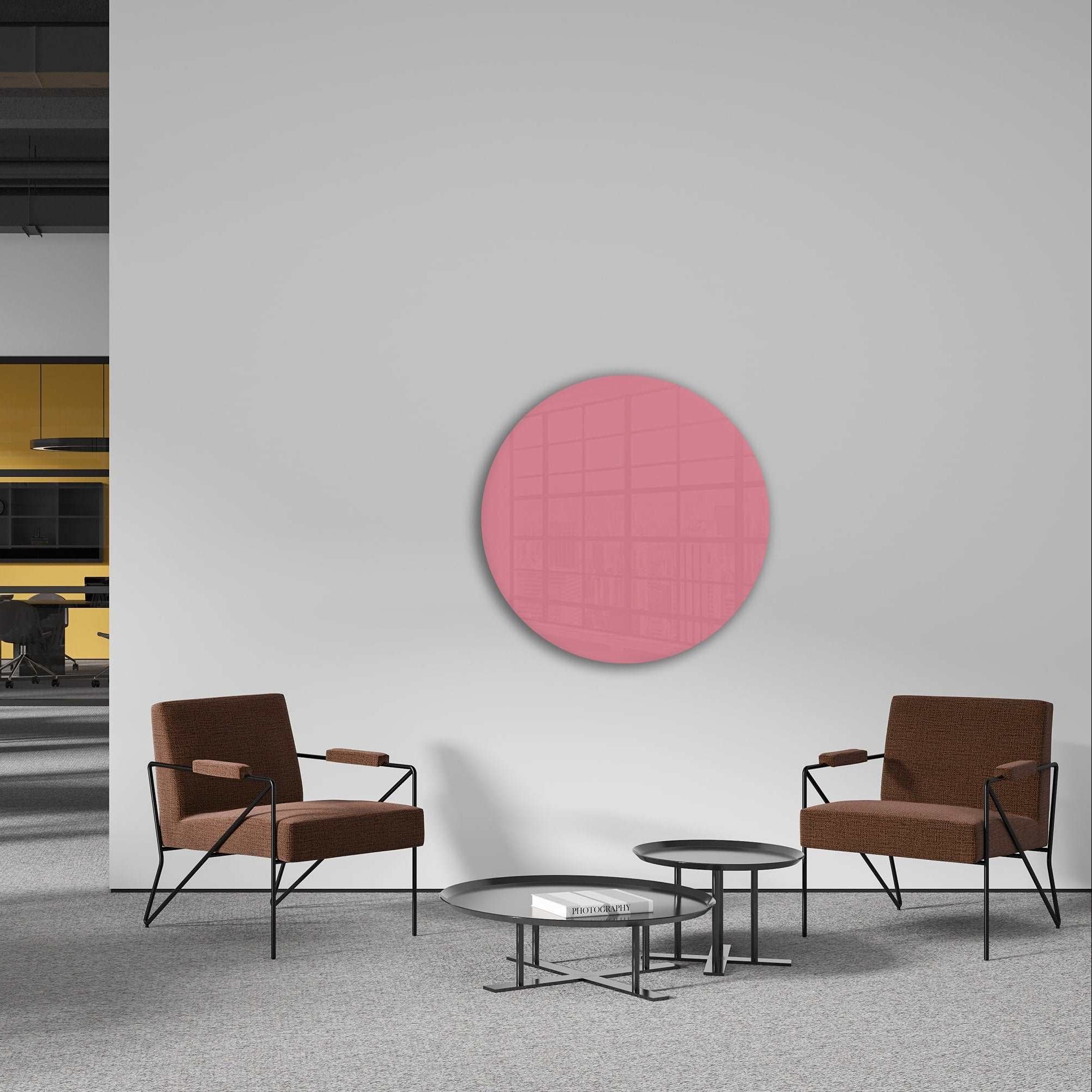 Whiteboard Glas Rond Velvet Rose