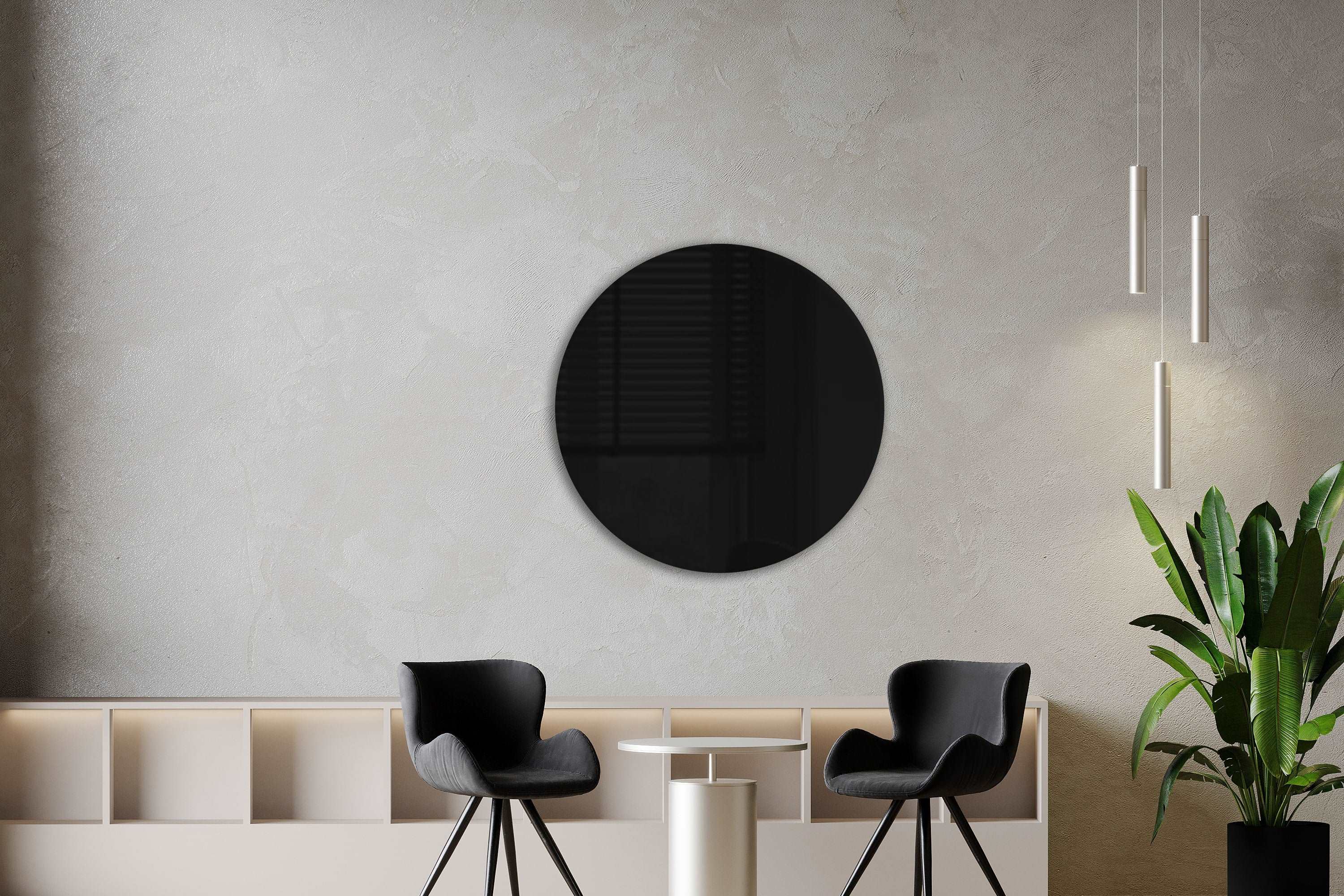 Ronde Whiteboard van glas voor moderne werkruimte