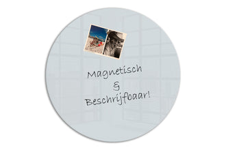 Whiteboard Glas Rond - Silver Mist