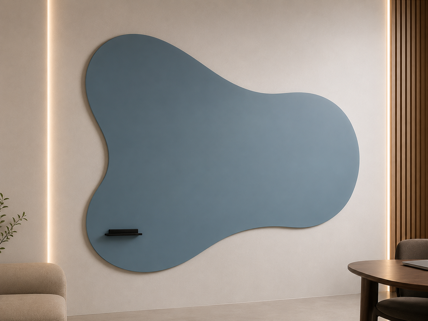 Mydesignglas Organisch Glazen Whiteboard op Maat - Glass wall met Vrije Vorm & Design