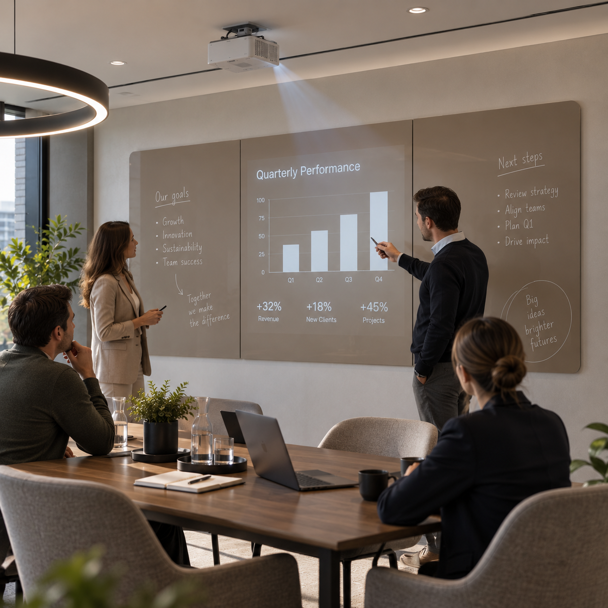 Mat Glazen Whiteboard op Maat - Premium en Frameless Matte Glazen schrijfbord - Matte Glass wall – Magnetisch & Modern Design - Magneetborden op maat -