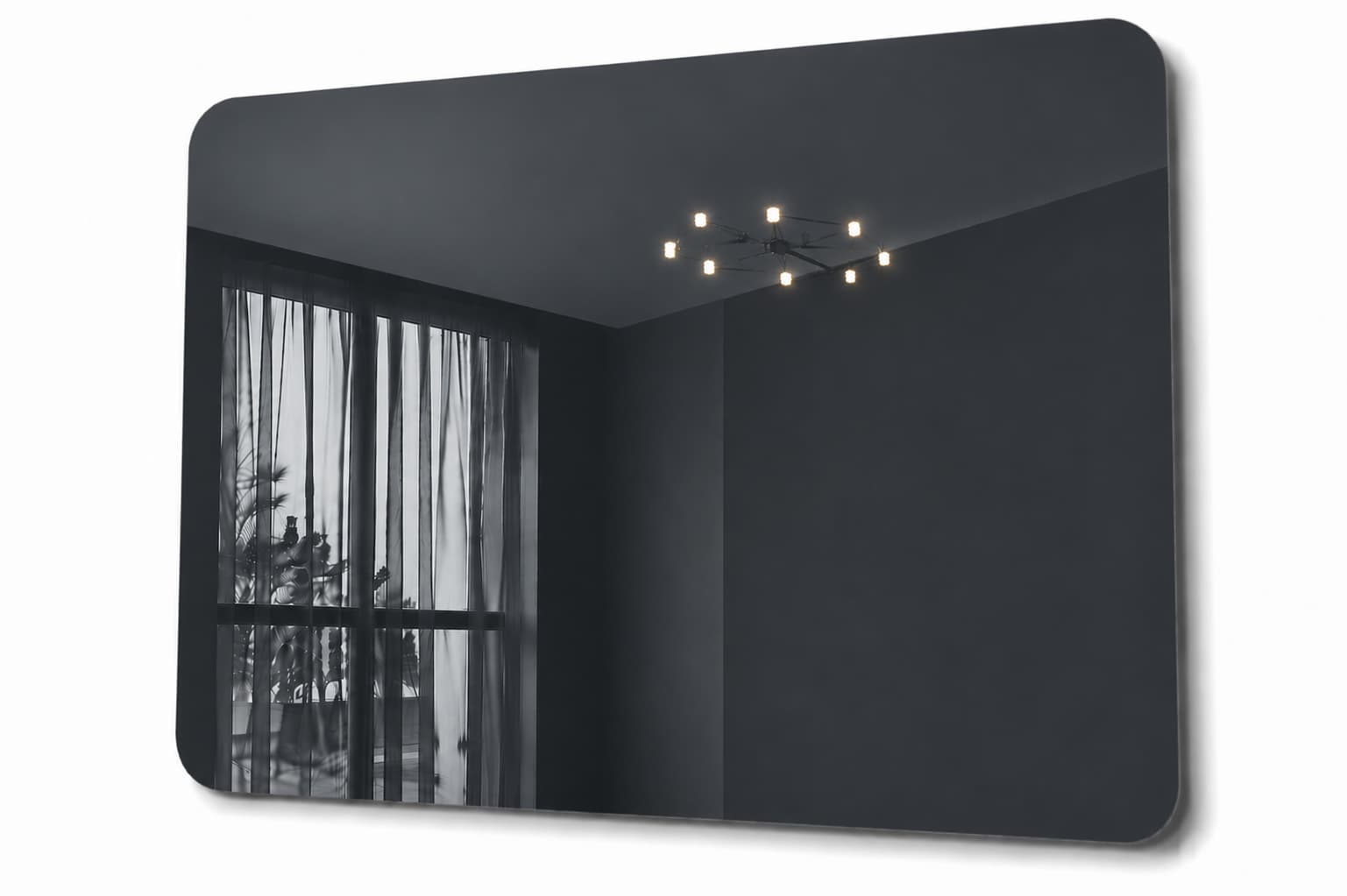 Whiteboard Glas - afgeronde hoeken - Charcoal Shadow - Anthracite Grey