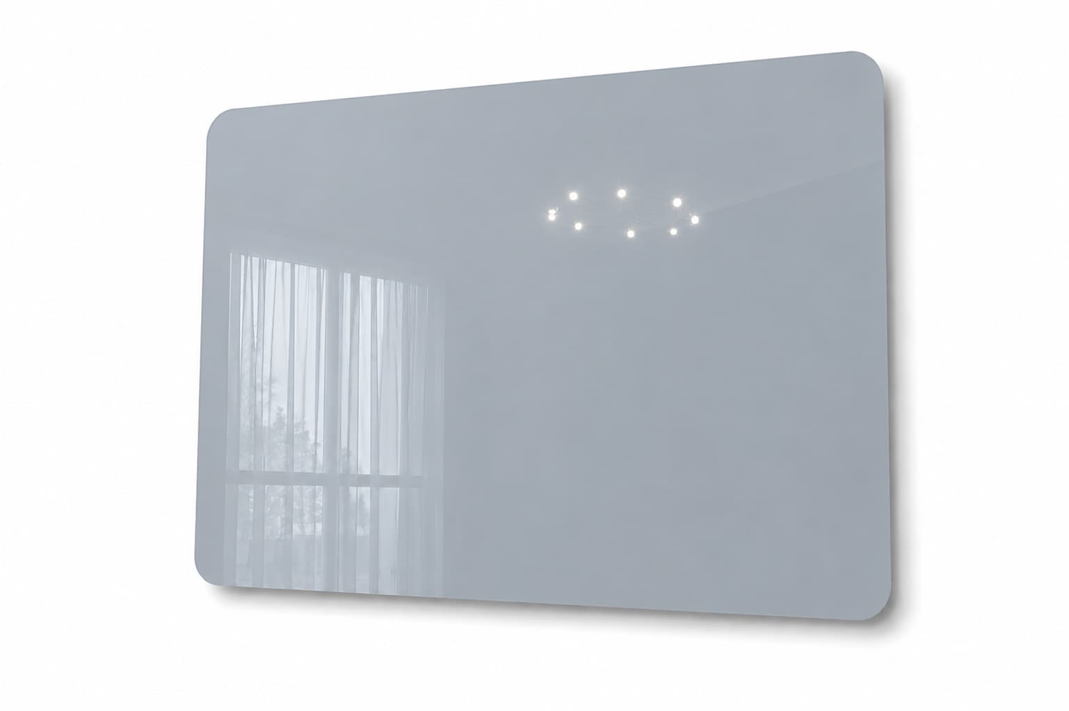 Whiteboard Glas - afgeronde hoeken - Graphite Haze