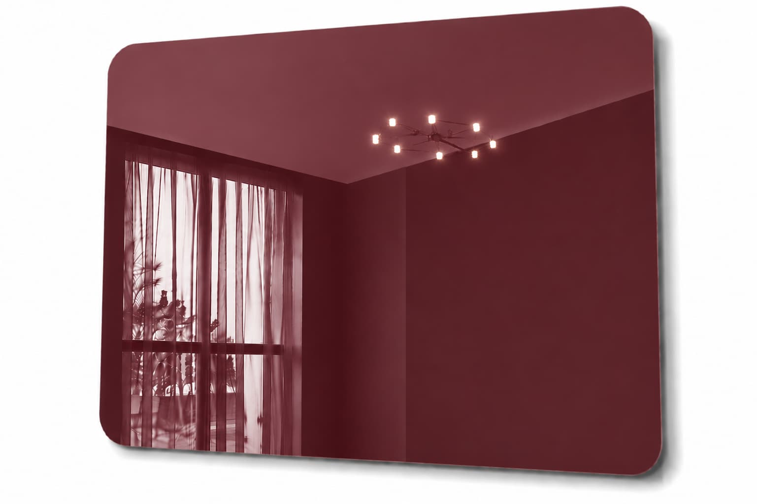 Whiteboard Glas - afgeronde hoeken - Maroon Depth