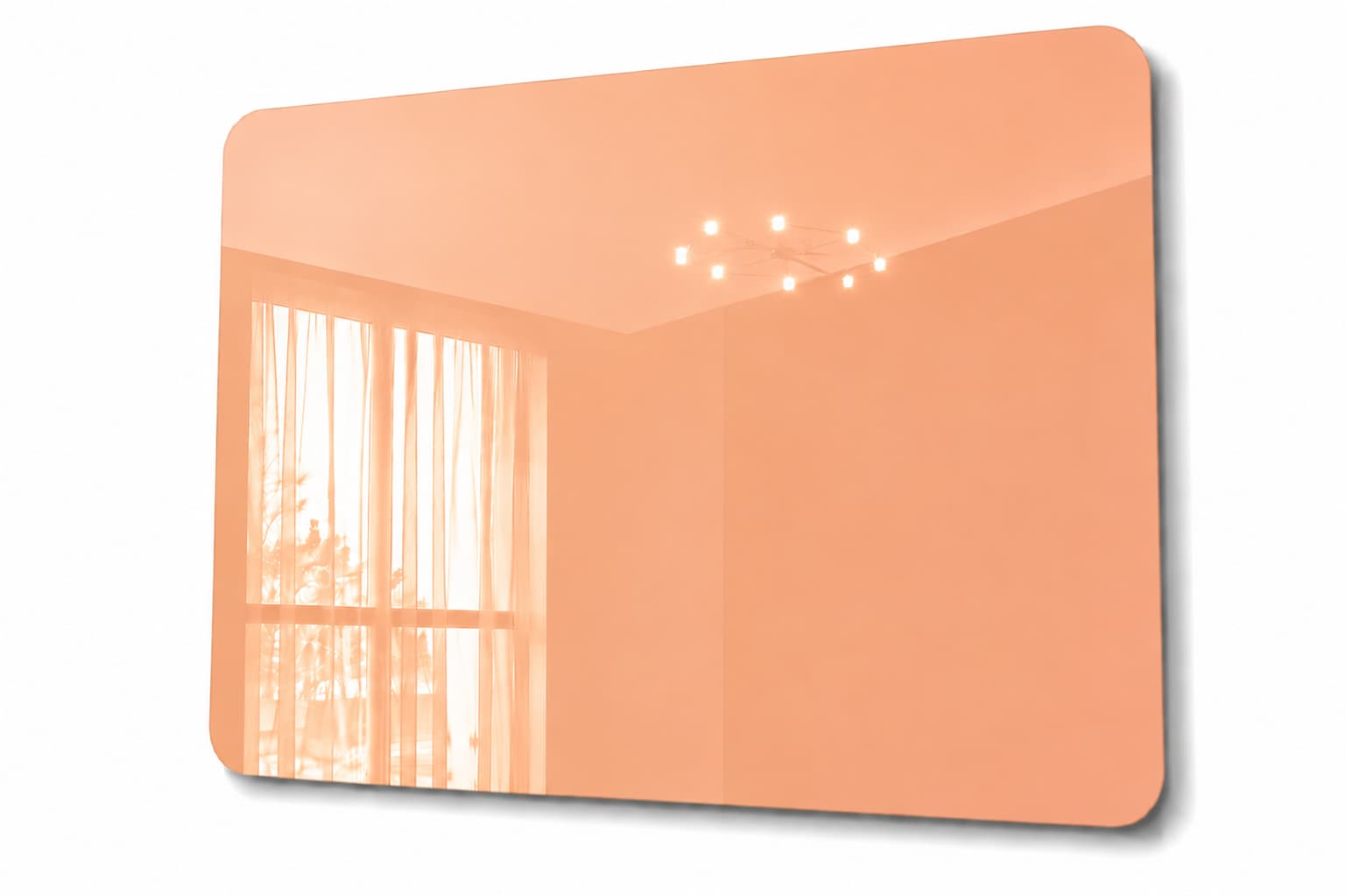 Whiteboard Glas - ronde hoeken - Peach Silk