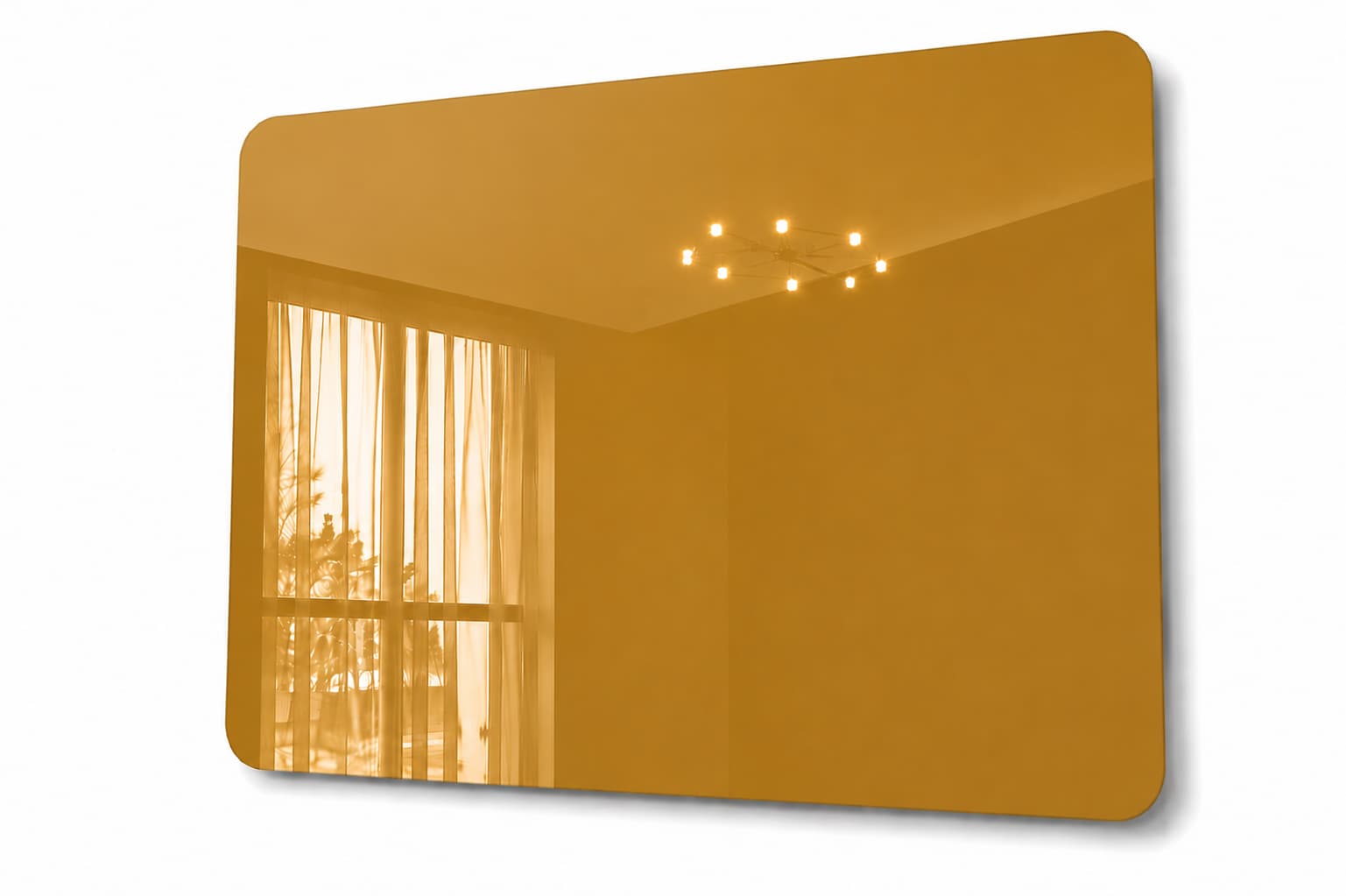 Whiteboard Glas - afgeronde hoeken - Royal Gold