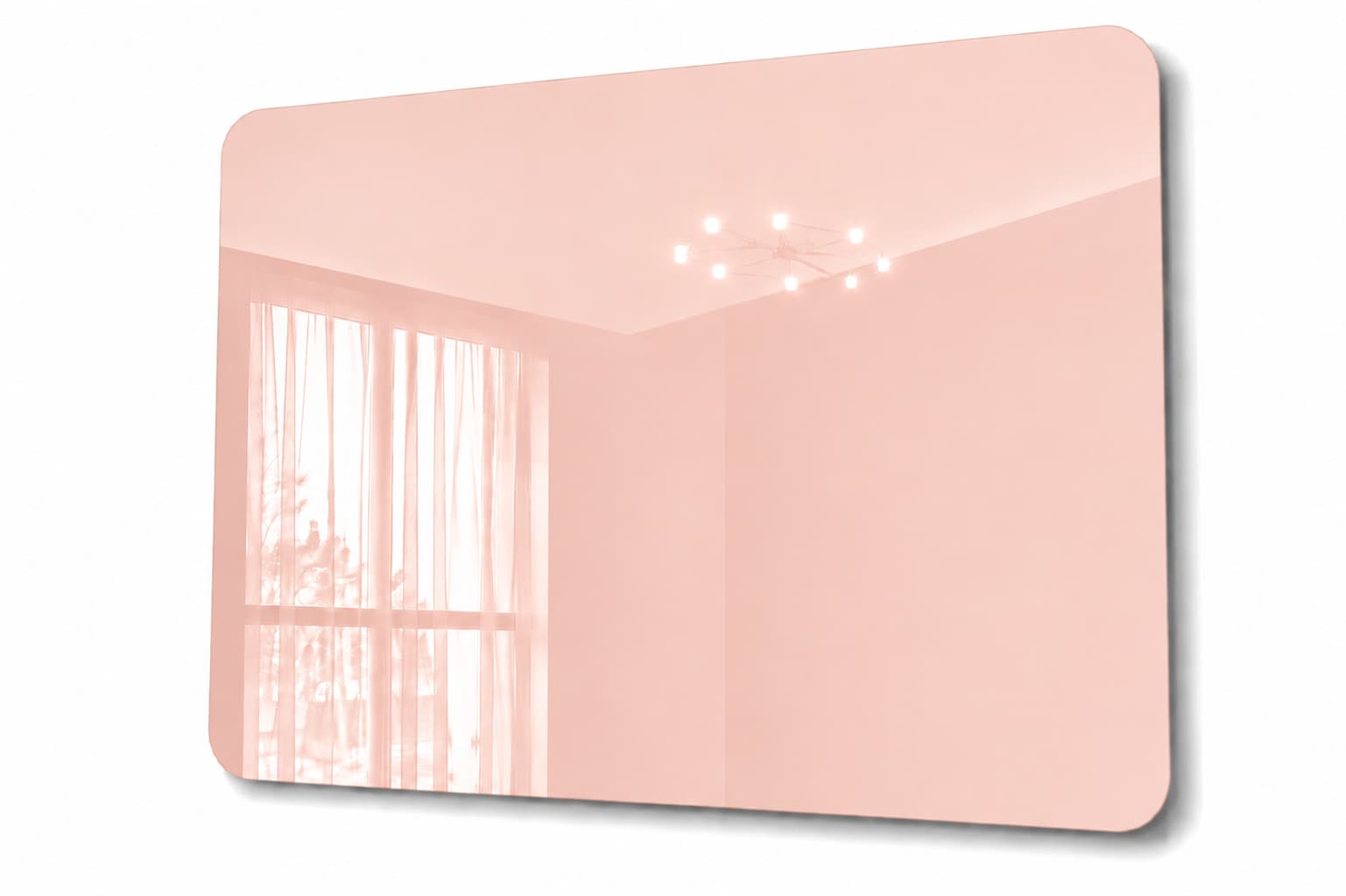 Whiteboard Glas - ronde hoeken - Soft Rose