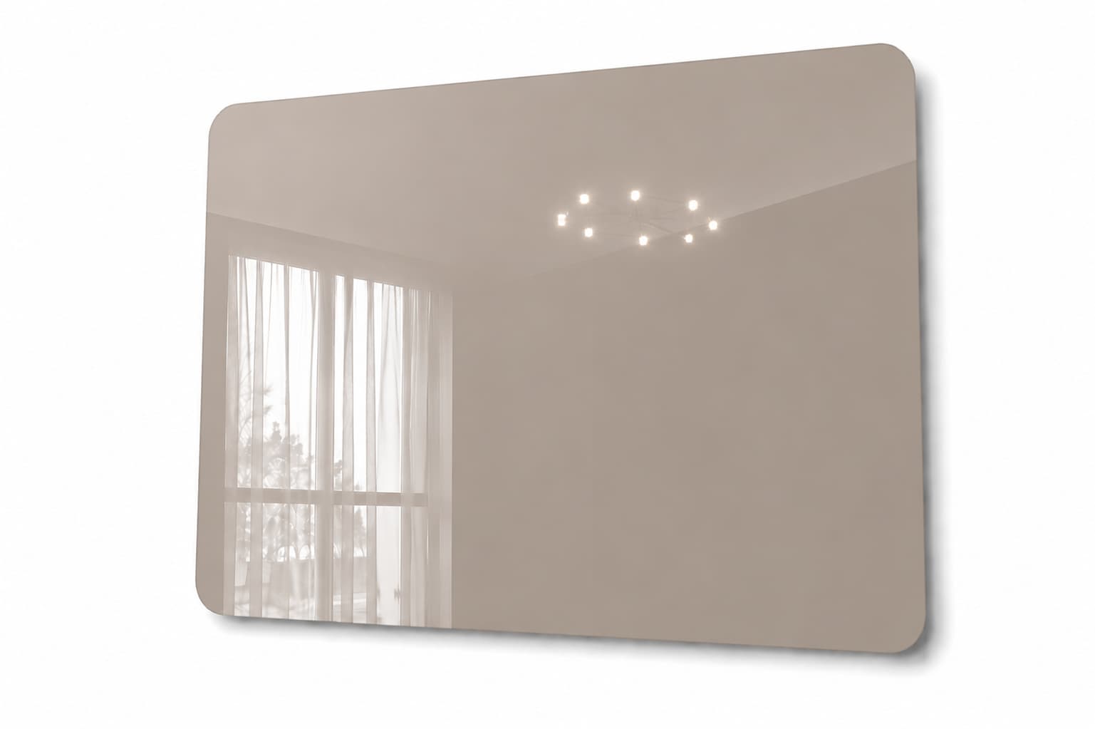 Whiteboard Glas - afgeronde hoeken - Taupet Truffle