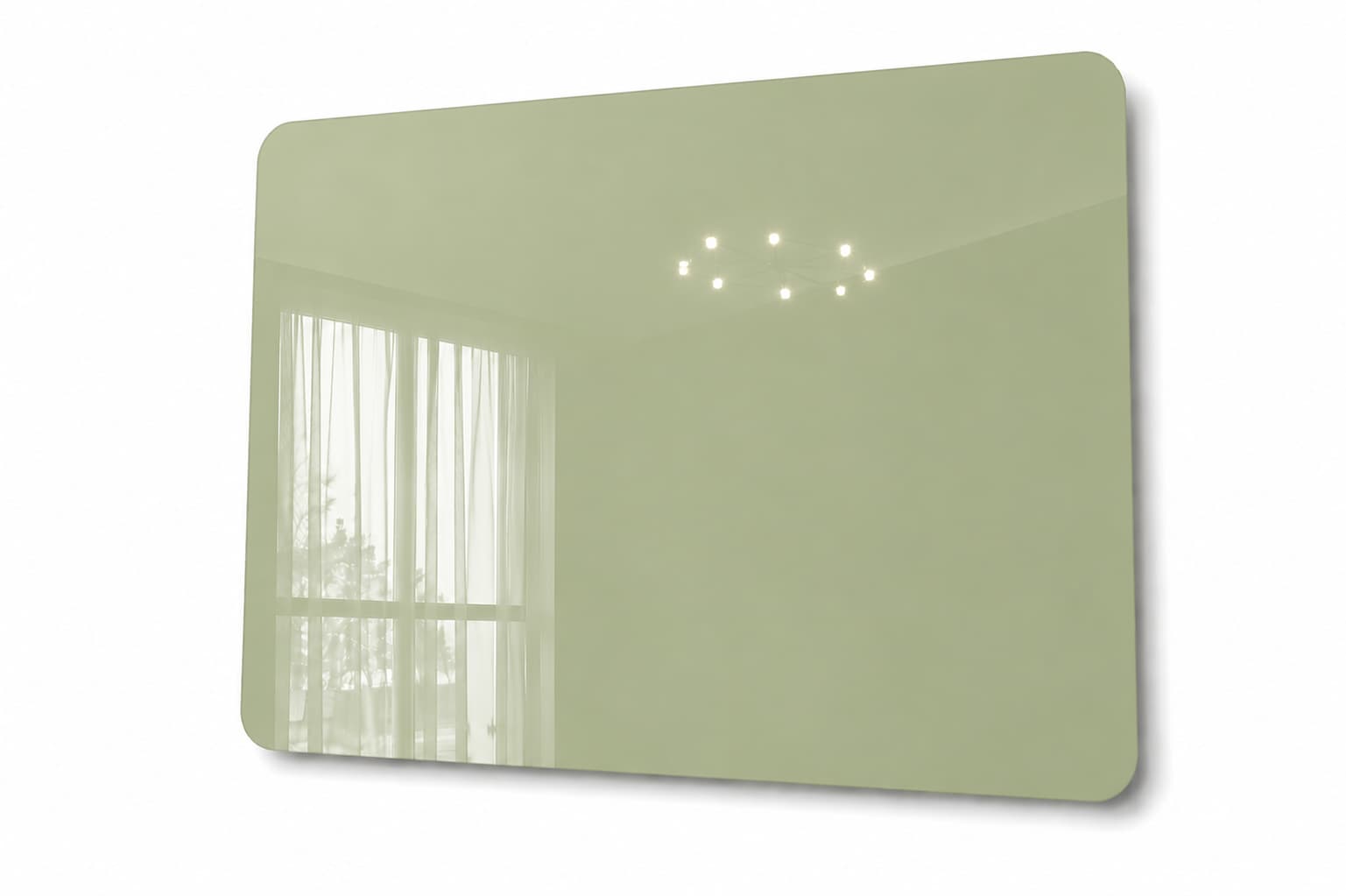 Whiteboard Glas - afgeronde hoeken - Willow Green