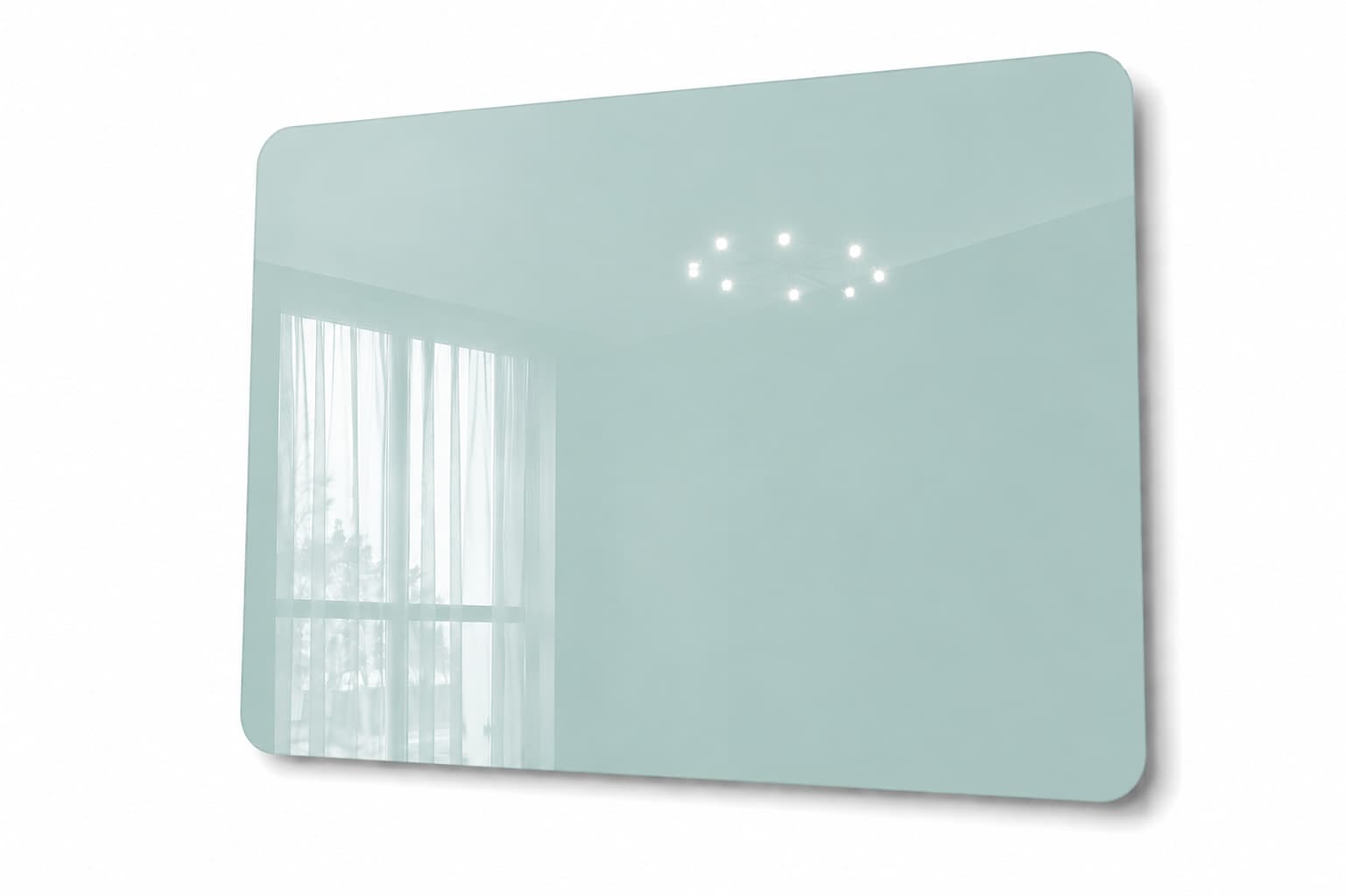 Whiteboard Glas - afgeronde hoeken - Aqua Glaze