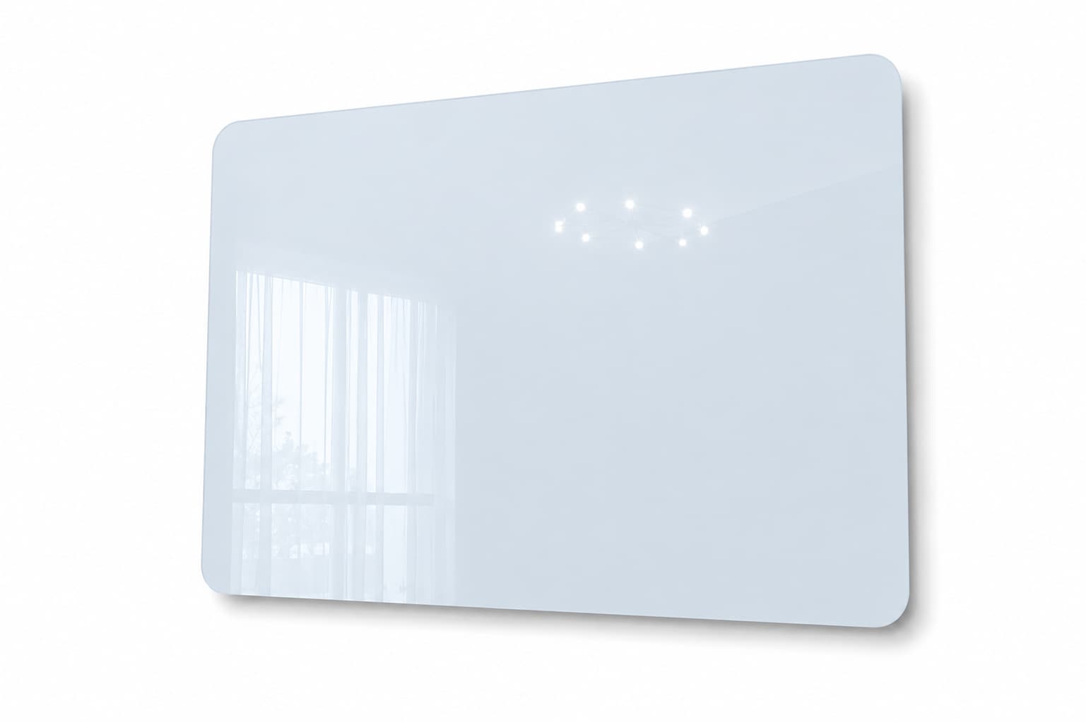 Whiteboard Glas - afgeronde hoeken - Ice Crystal
