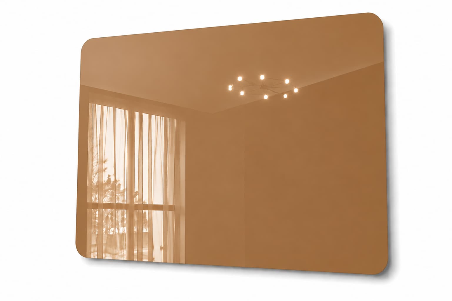 Whiteboard Glas - afgeronde hoeken - Karamel Fudge