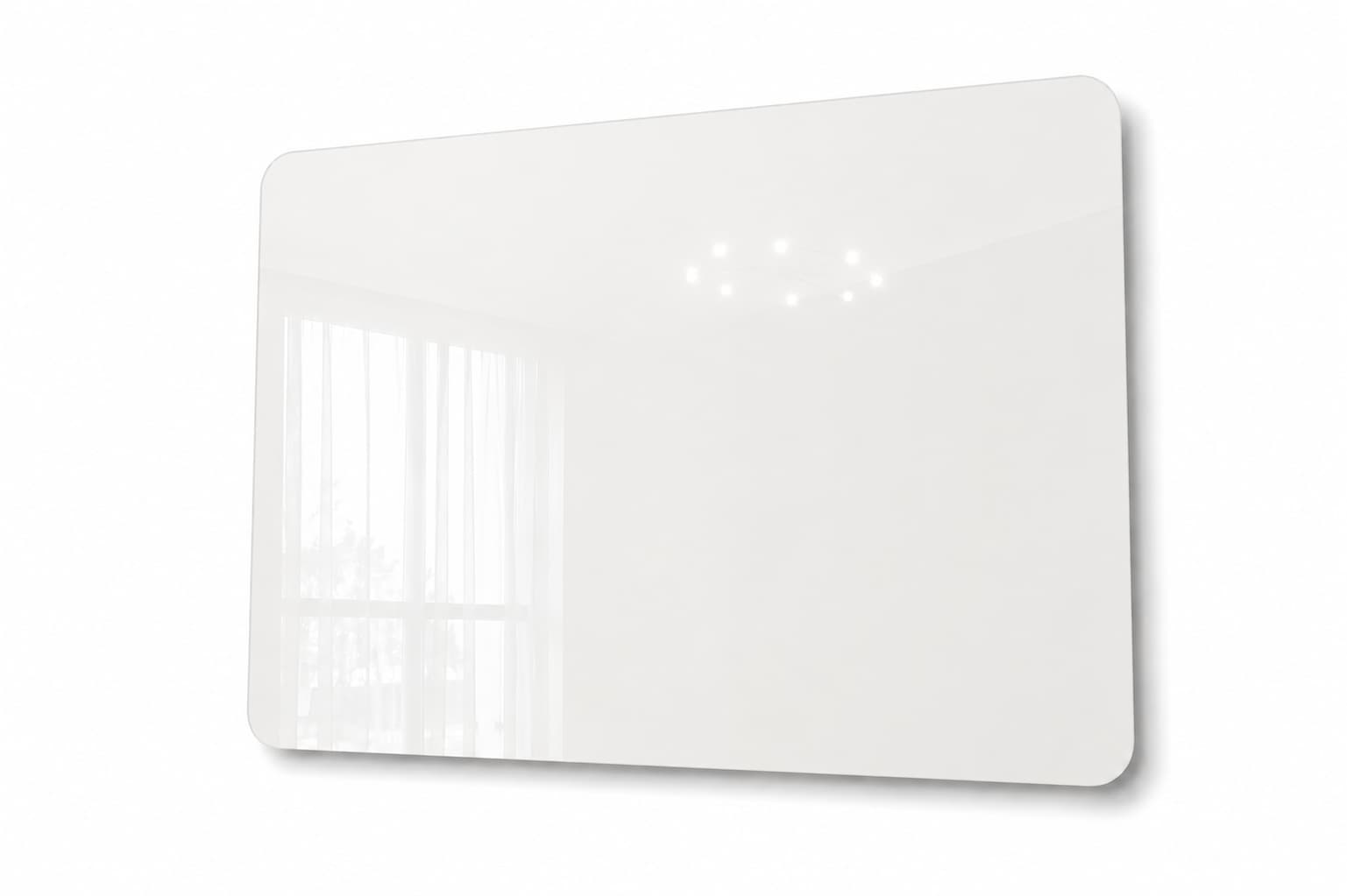 Whiteboard Glas - afgeronde hoeken - Pearl White