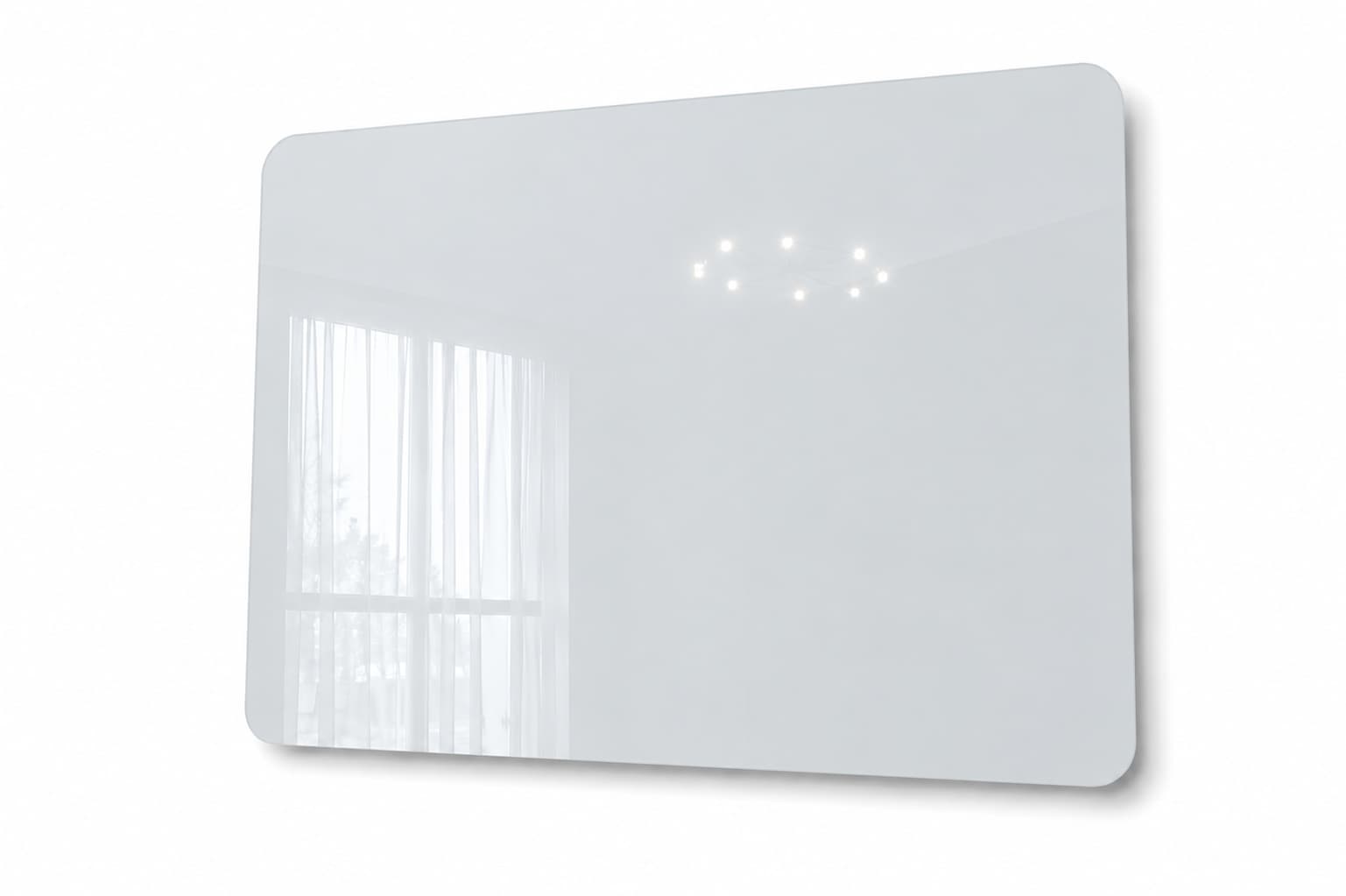 Whiteboard Glas - afgeronde hoeken - Silver Mist