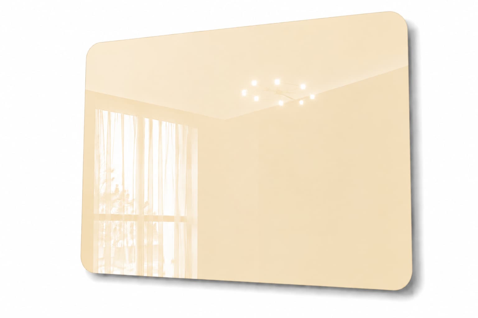 Whiteboard Glas  - afgeronde hoeken - Soft Vanilla
