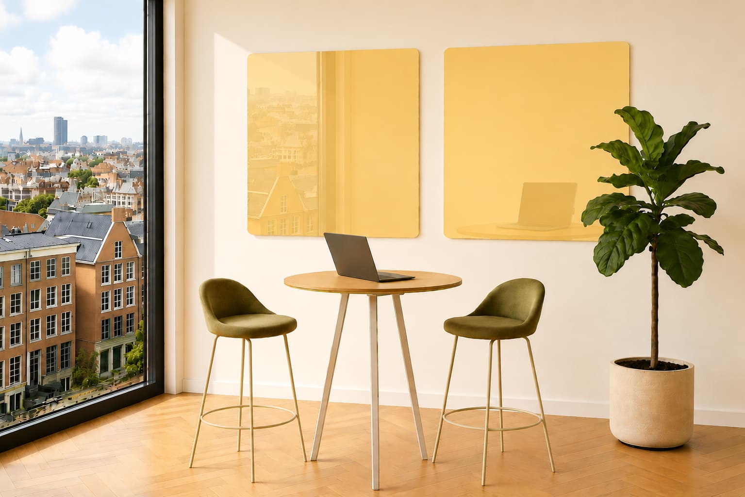 Whiteboard Glas - afgeronde hoeken - Sunbeam