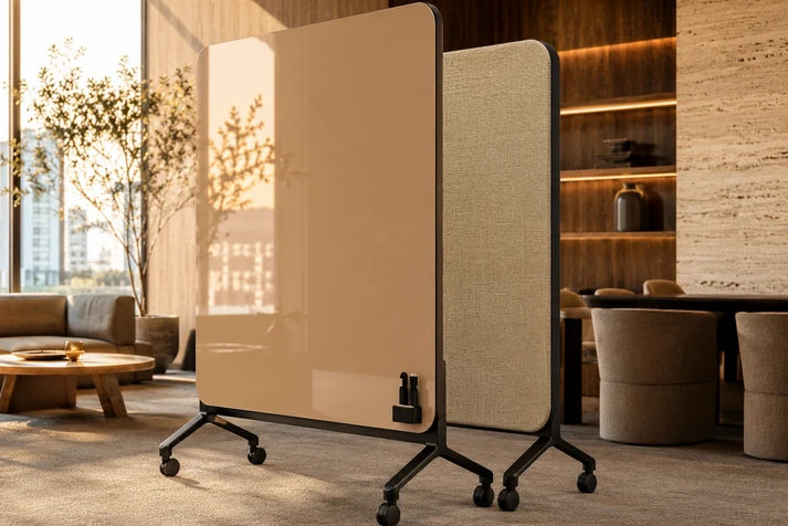 Mydesignglas Mobiel Glazen Whiteboard – Magnetisch & Akoestisch - Glass wall Mobile Board – Design Mobileboard op Wielen