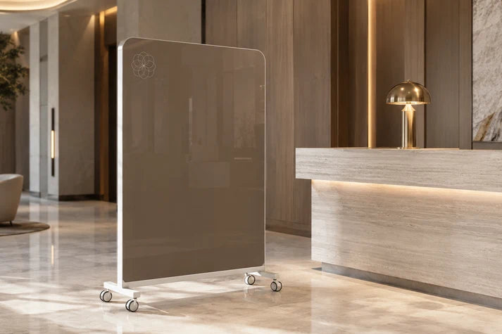 Mydesignglas Mobiel Glazen Whiteboard – Magnetisch & Akoestisch - Glass wall Mobile Board – Design Mobileboard op Wielen